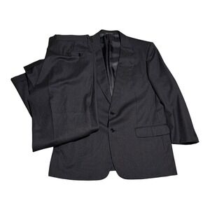 Trussini Pinstripe Two Button Suit Italy‎ 46 Jacket 36x30 Pants Wool Super 100's